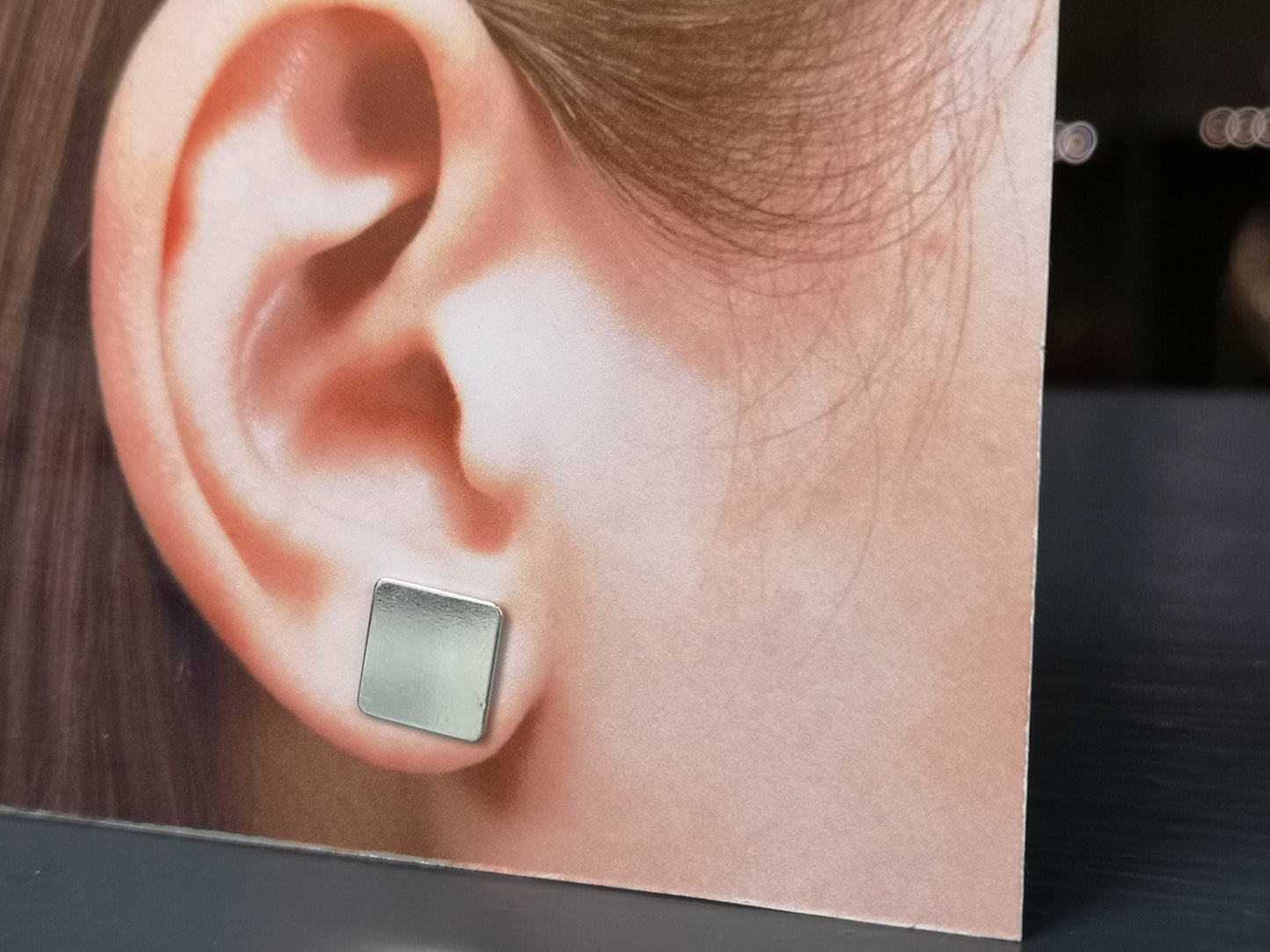 Storrutan, 10*10 mm square stud earrings